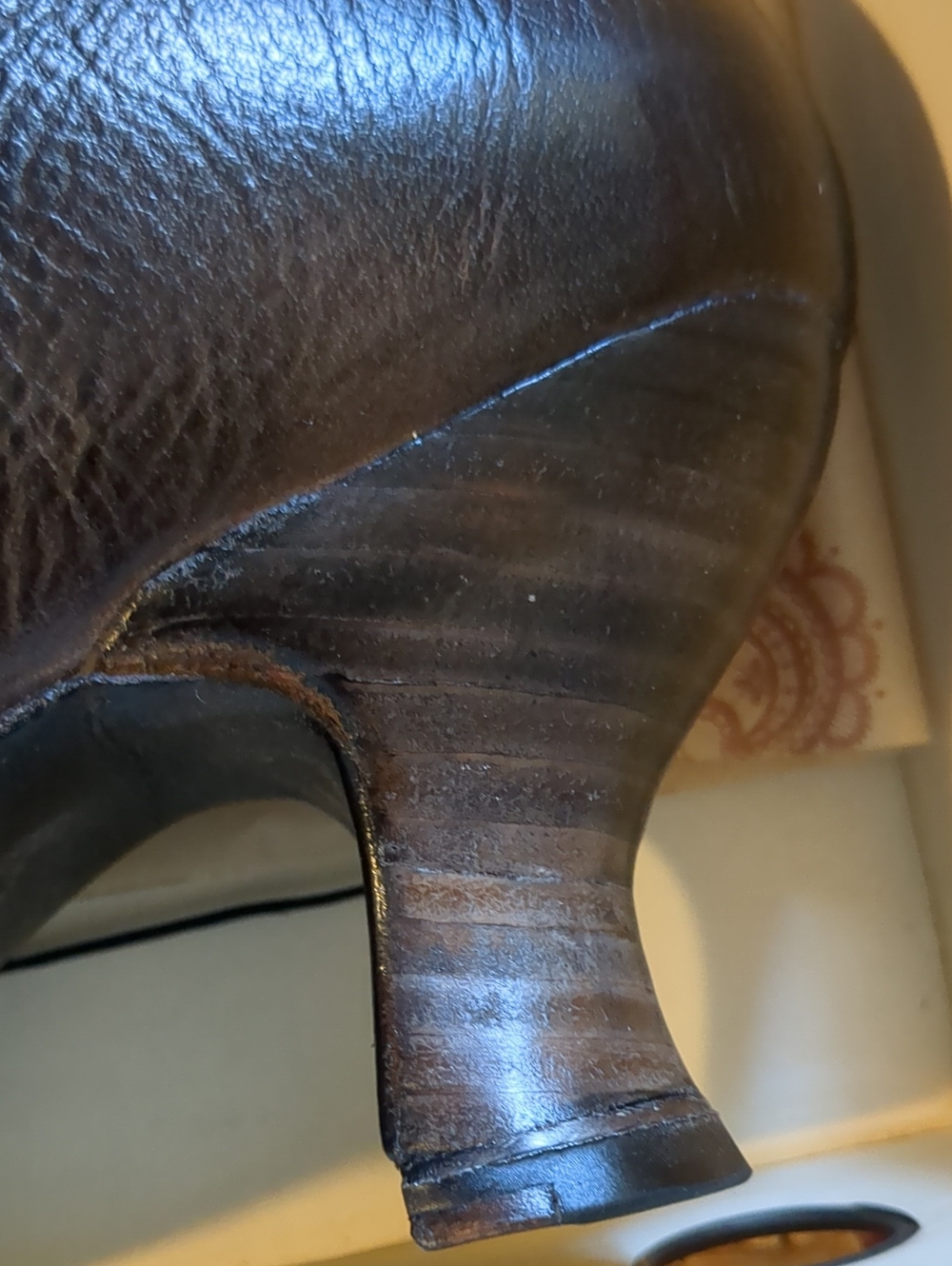New in box discontinued Oak Tree Farms Mirabelle black leather granny boots - Picture 8 of 14